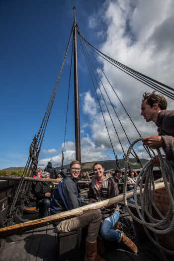 Row and sail the Viking ship