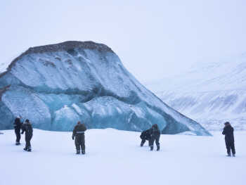 Blue glacial ice in Svalbard