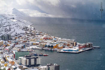 Winter storm in Hammerfest 