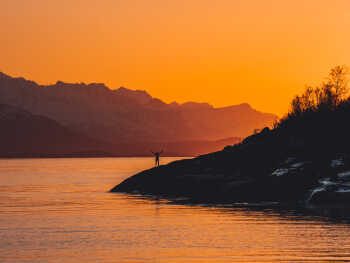 Midnight sun by the Lyngenfjord