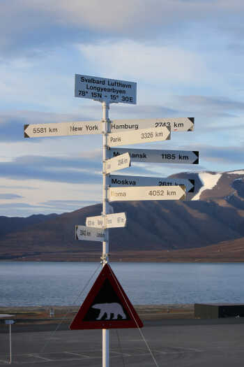 Sign at Svalbard