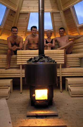 People in the sauna