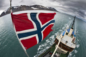 Norwegian flag at Svalbard