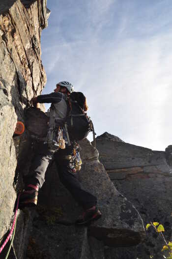 Climbing wall at Ramntinden