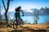 Mountain biking with view to Lyngen