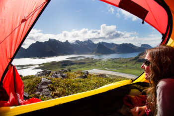 Camp view in Lofoten