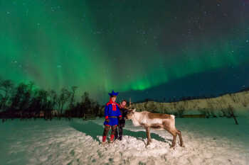 Sami, reindeer and northern lights