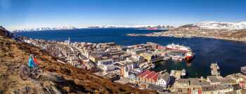 View of Hammerfest with el-bikes