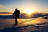 Sunset skiing